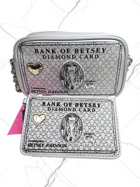 Betsey Johnson Silver 'Bank of Betsey Diamond Card' Crossbody and Wallet Set